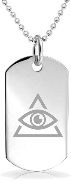 Epic Designs Illuminati Custom Engraved Pendant Charm with Necklace Keychain Jewelry or Bags