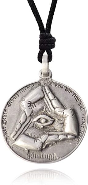 Vietguild New Illuminati All Seeing Silver Pewter Charm Necklace Pendant Jewelry